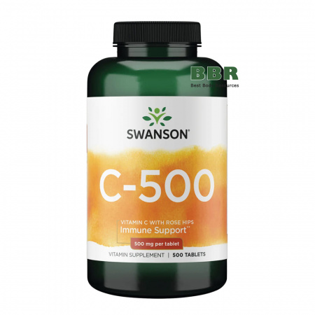 Vitamin C 500mg with Rose Hips 500 Tabs, Swanson