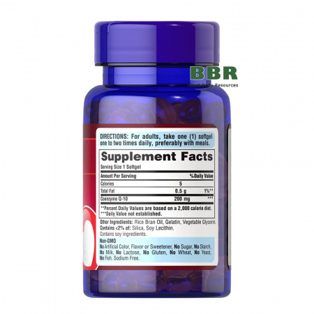 CoQ10 200mg 60 Softgels, Puritans Pride