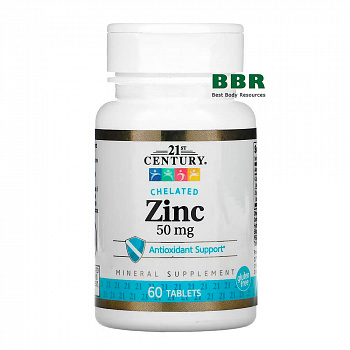 Chelated Zinc 50mg 60 Tabs, 21st Century