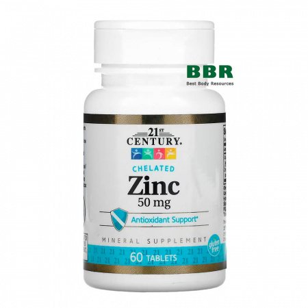 Chelated Zinc 50mg 60 Tabs, 21st Century
