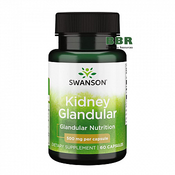 Kidney Glandular 500mg 60 Caps, Swanson