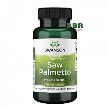 Full Spectrum Saw Palmetto 540mg 100 Veg Caps, Swanson