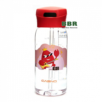 Бутылка для воды с трубочкой KXN-1195 Краб 400ml, Casno