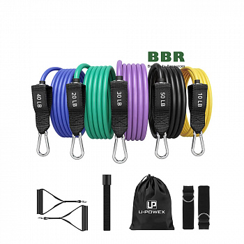 Набор эспандеров UP-1040 Resistance Bands Set 5pcs 150LB, U-Powex