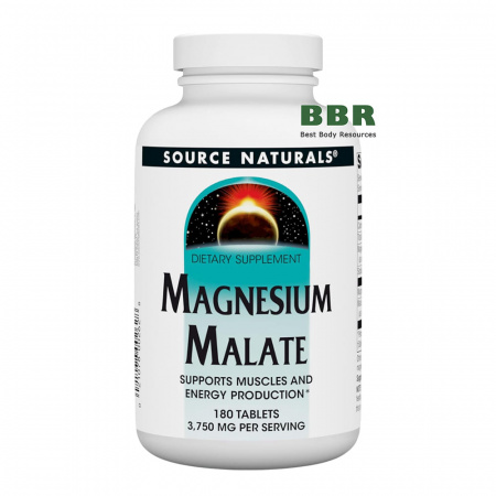 Magnesium Malate 180 Tabs, Source Naturals