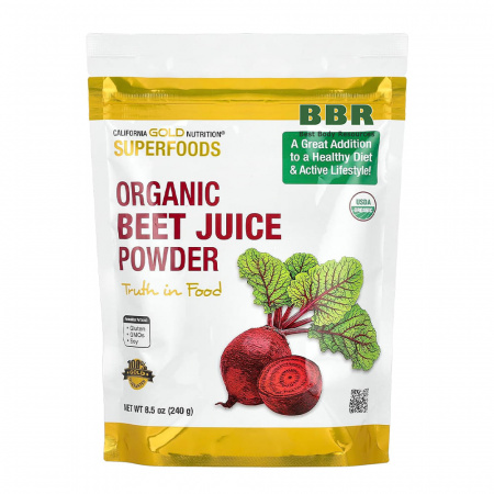 Organic Beet Juice Powder 240g, California Gold Nutrition