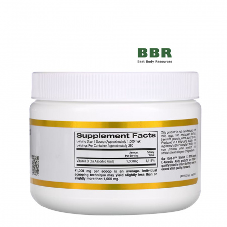 Gold Vitamin C 1000mg 250g, California GOLD Nutrition