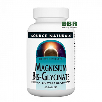 Magnesium Bis-Glycinate 60 Tabs, Source Naturals