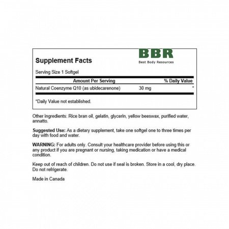 CoQ10 30mg 60 Softgels, Swanson