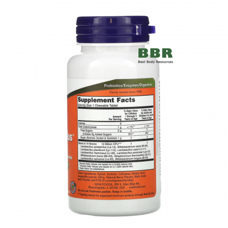 Berry Dophilus 10 Billion 50 Chewables, NOW Foods