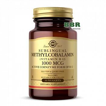 Methylcobalamin (Vitamin B12) 1000mcg 30 Nuggets, Solgar