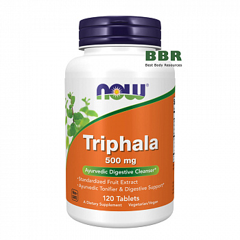 Triphala 500mg 120 Tabs, NOW Foods