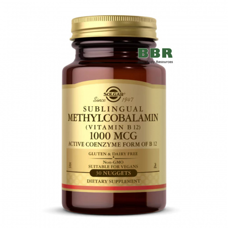 Methylcobalamin (Vitamin B12) 1000mcg 30 Nuggets, Solgar