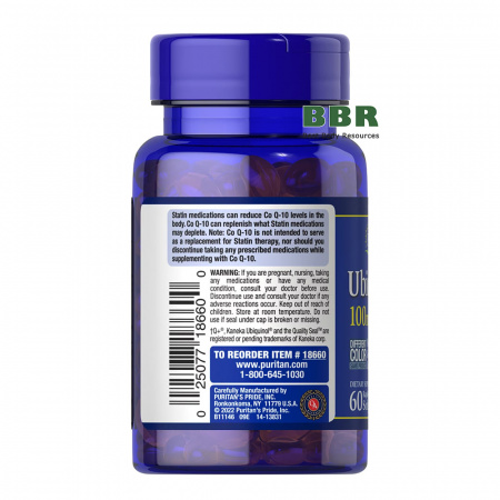 Ubiquinol CoQ10 100mg 60 Softgels, Puritans Pride