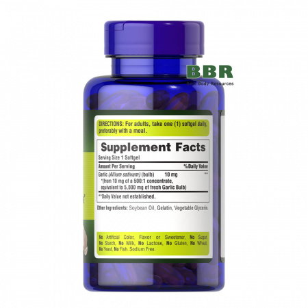 Garlic Oil 5000mg 250 Softgels, Puritans Pride