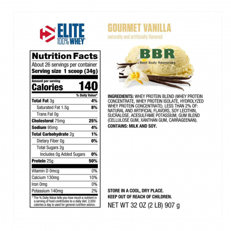 100% Elite Whey Protein 907g, Dymatize Nutrition