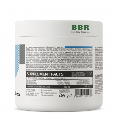 Beta-Alanine 800mg 300 Caps, OstroVit