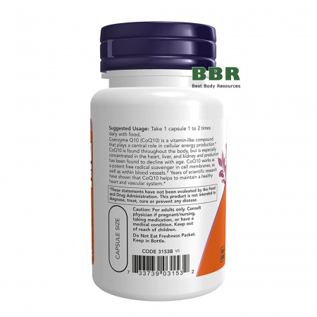 CoQ10 60mg 60 Caps, NOW Foods