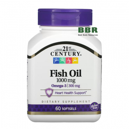 Fish Oil 1000mg 60 softgels, 21st Century Fish Oil 1000mg 60 softgels, 21st Century