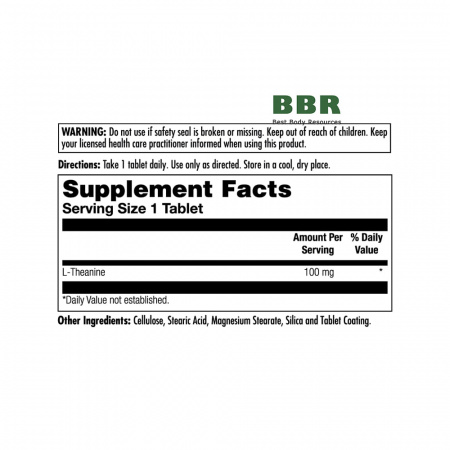 L-Theanine 100mg 30 Tabs, KAL