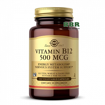 Vitamin B12 500mcg 100 Tabs, Solgar