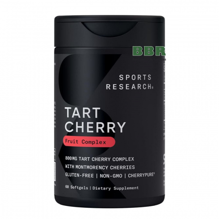 Tart Cherry Fruit Complex 800mg 60 Softgels, Sports Research