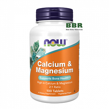 Calcium Magnesium 100 Tabs, NOW Foods