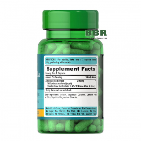 Ashwagandha Extract 300mg 50 Caps, Puritans Pride