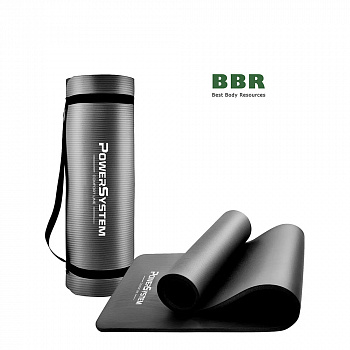 Коврик для йоги и фитнеса 4017BK Black, PowerSystem