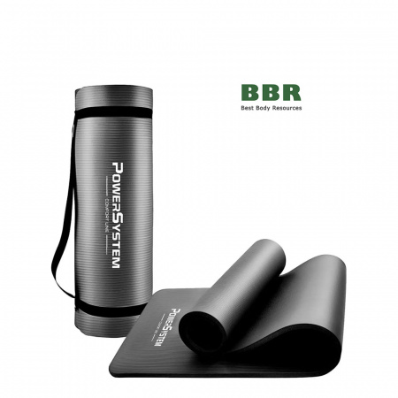 Коврик для йоги и фитнеса 4017BK Black, PowerSystem