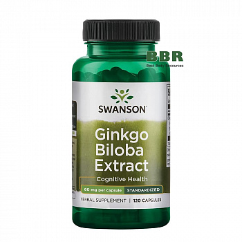 Ginkgo Biloba Extract 60mg 120 Caps, Swanson