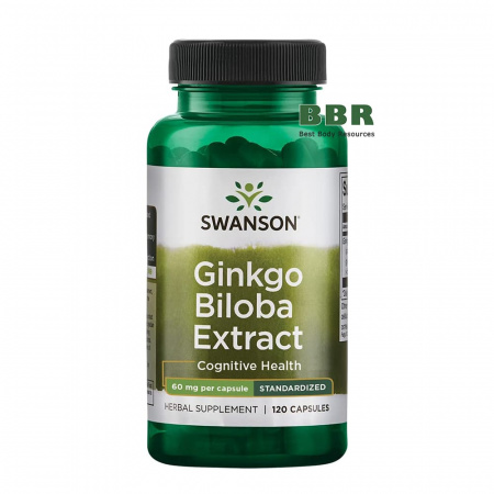 Ginkgo Biloba Extract 60mg 120 Caps, Swanson