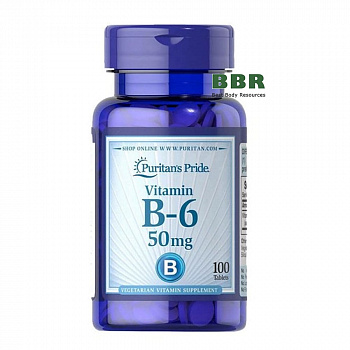 Vitamin B-6 50mg 100 Tabs, Puritans Pride