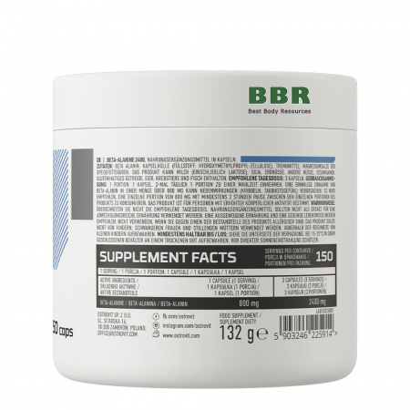 Beta-Alanine 800mg 150 Caps, OstroVit