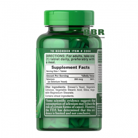 Selenium 200mcg 250 Tabs, Puritans Pride Selenium 200mcg 250 Tabs, Puritans Pride