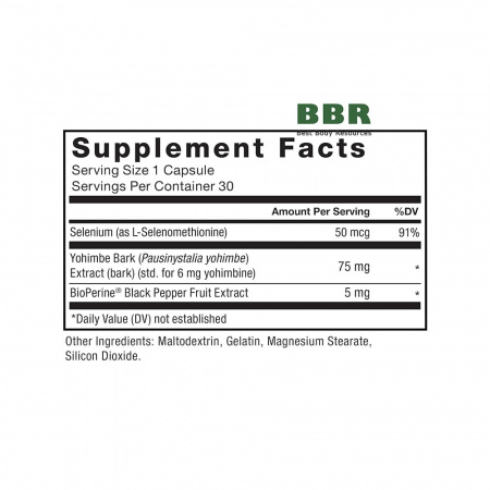 Yohimbine 6mg 30 Veg Caps, Force Factor