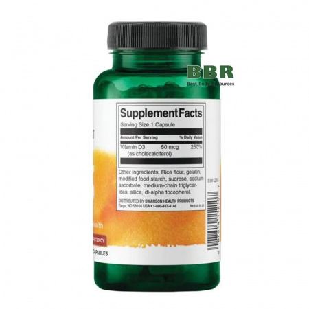 Vitamin D3 Higher Potency 2000iu 250 Caps, Swanson