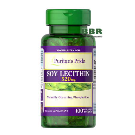 Soy Lecithin 520mg 100 Softgels, Puritans Pride
