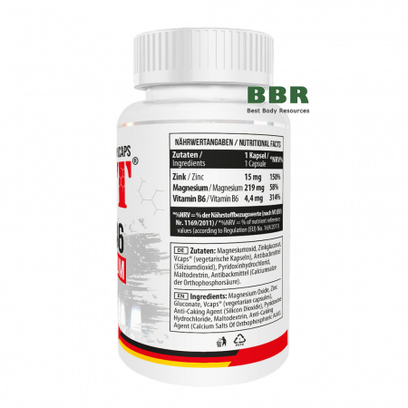 Zinc Magnesium Vitamin B6 120 Caps, MST