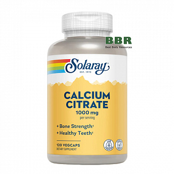 Calcium Citrate 1000mg 120 Veg Caps, Solaray