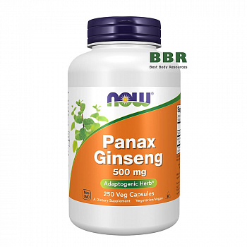 Panax Ginseng 500mg 250 Veg Caps, NOW Foods
