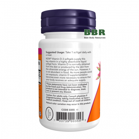 Vitamin D-3 2000iu 240 Softgels, NOW Foods
