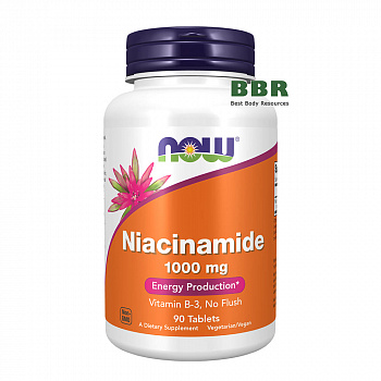 Niacinamide 1000mg 90 Tabs, NOW Foods