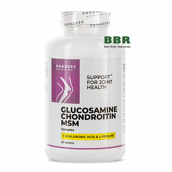 Glucosamine Chondroitin MSM plus Hyaluronic 90 Tabs, Progress Nutrition