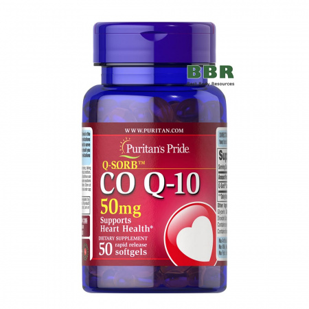 Q-SORB Co Q10 50mg 50 Softgels, Puritans Pride
