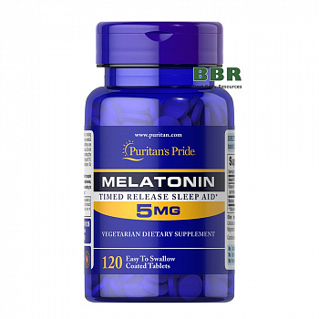 Melatonin 5mg 120 Tabs, Puritans Pride