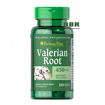 Valerian Root 450mg 100 Caps, Puritans Pride
