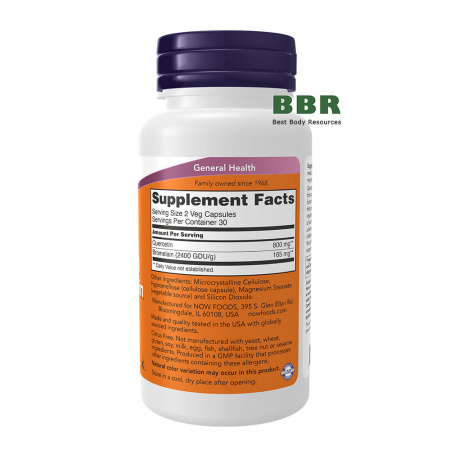 Quercetin With Bromelain 60 Veg Caps, NOW Foods