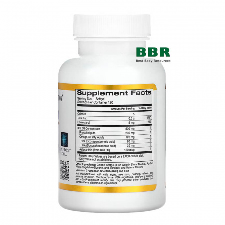 Antarctic Krill 500mg 120 Softgels, California GOLD Nutrition