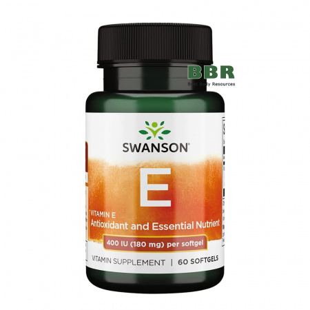 Vitamin E 400iu 180mg 60 Softgels, Swanson